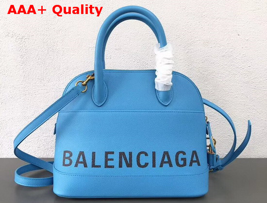 Balenciaga Ville Top Handle S Bleu Turquoise Grained Calfskin Replica