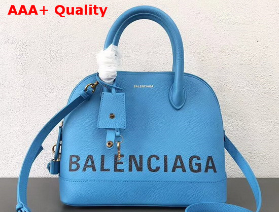 Balenciaga Ville Top Handle S Bleu Turquoise Grained Calfskin Replica