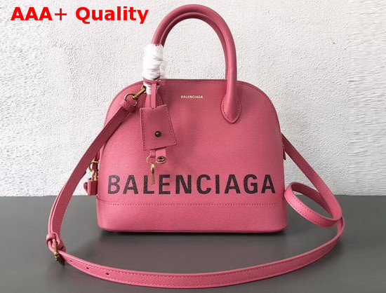 Balenciaga Ville Top Handle S Rose Bubble Grained Calfskin Replica