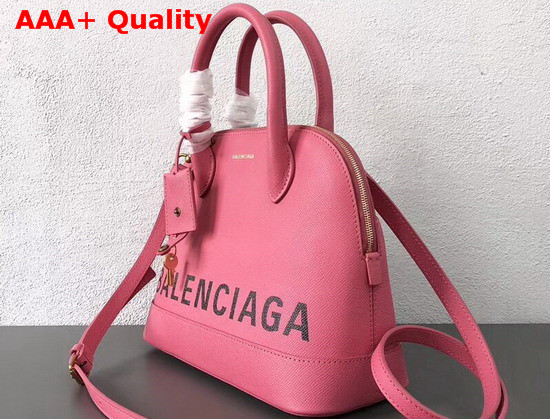 Balenciaga Ville Top Handle S Rose Bubble Grained Calfskin Replica