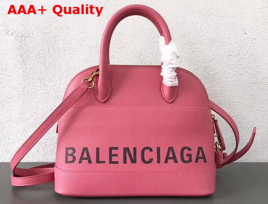 Balenciaga Ville Top Handle S Rose Bubble Grained Calfskin Replica