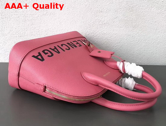 Balenciaga Ville Top Handle S Rose Bubble Grained Calfskin Replica