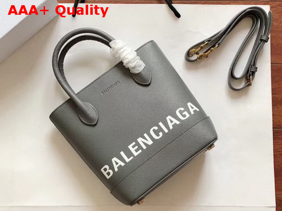 Balenciaga Ville Tote XXS Grey and White Replica