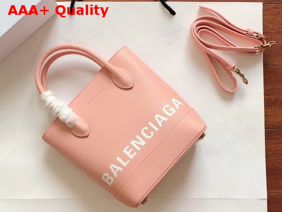 Balenciaga Ville Tote XXS Pink and White Replica