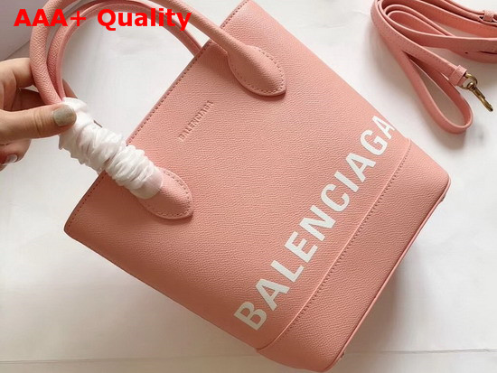 Balenciaga Ville Tote XXS Pink and White Replica