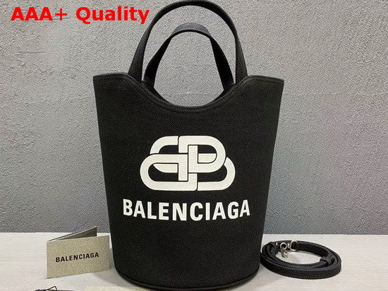 Balenciaga Wave Medium Tote Bag in Black and White Printed Cotton Canvas Replica