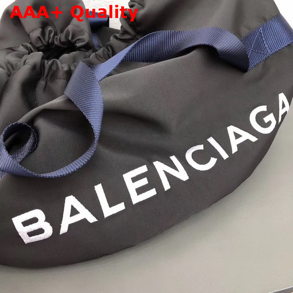 Balenciaga Wheel Bag M Black Nylon with Drawstring Closure Replica