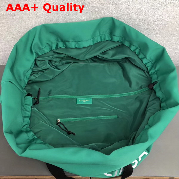 Balenciaga Wheel Bag M Green Nylon with Drawstring Closure Replica