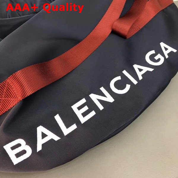 Balenciaga Wheel Bag M Navy Nylon with Drawstring Closure Replica