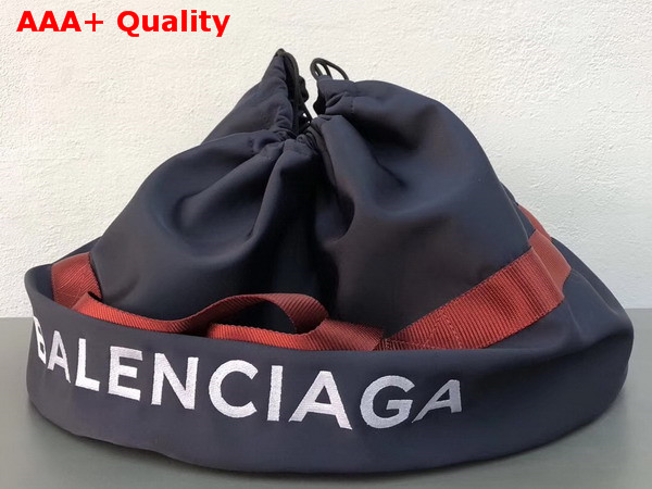 Balenciaga Wheel Bag M Navy Nylon with Drawstring Closure Replica