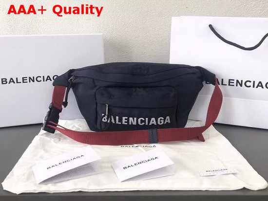 Balenciaga Wheel Belt Pack Navy and Red Nylon Replica