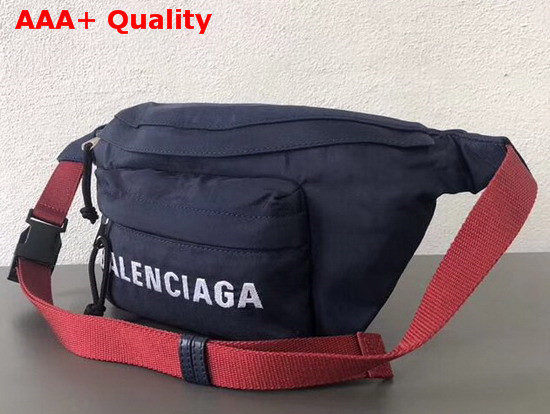 Balenciaga Wheel Belt Pack Navy and Red Nylon Replica