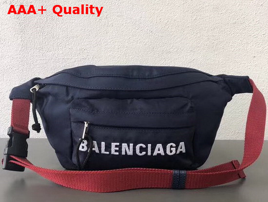 Balenciaga Wheel Belt Pack Navy and Red Nylon Replica