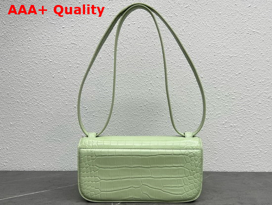 Balenciaga Womens Gossip Small Bag in Extra Supple Crocodile Embossed Calfskin in Light Green Replica