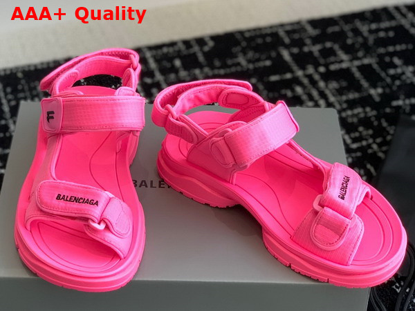 Balenciaga Womens Tourist Sandal in Pink Technical Material Replica