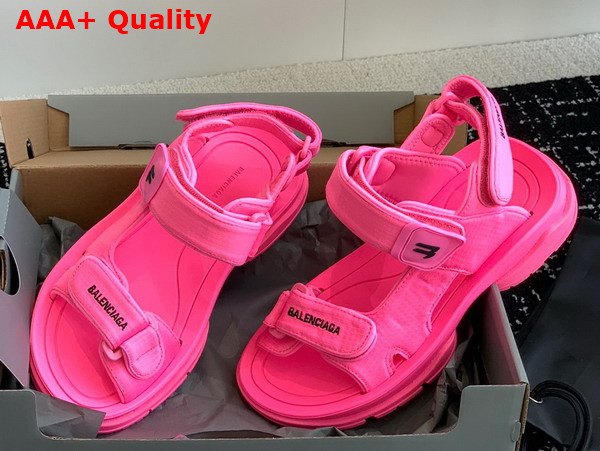 Balenciaga Womens Tourist Sandal in Pink Technical Material Replica