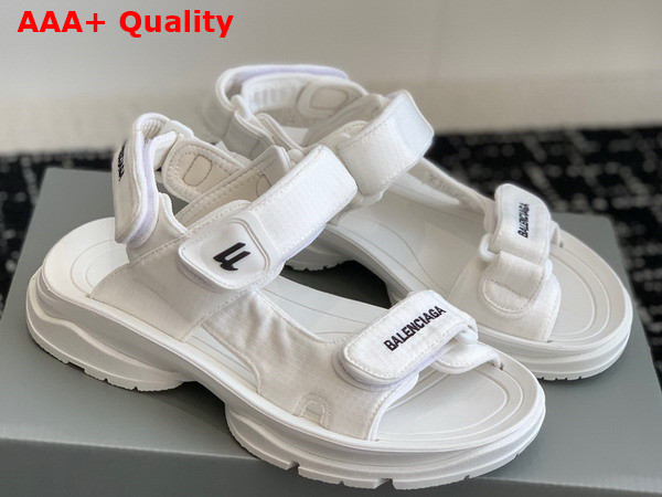 Balenciaga Womens Tourist Sandal in White Technical Material Replica