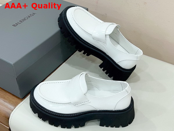 Balenciaga Womens Tractor Loafer in White Smooth Calfskin Replica