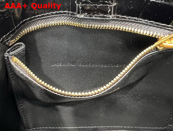 Balenciaga XX Small Hobo Bag in Black Super Supple Crocodile Embossed Calfskin Aged Gold Hardware Replica