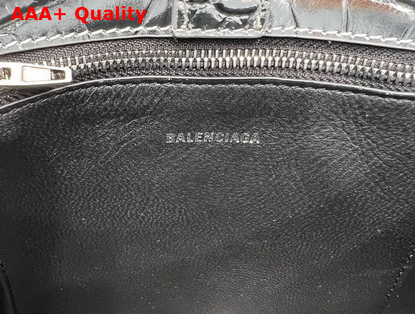 Balenciaga XX Small Hobo Bag in Silver Metallized Super Supple Crocodile Embossed Calfskin Aged Silver Hardware Replica