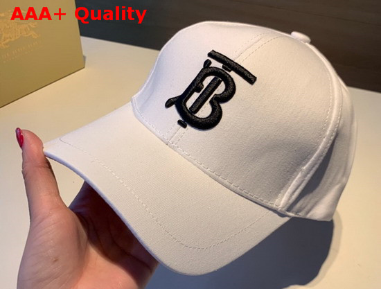 Burberry Monogram Motif Baseball Cap White Cotton Replica