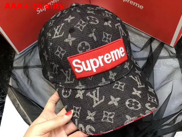 Louis Vuitton Supreme Baseball Hat Monogram Denim Replica