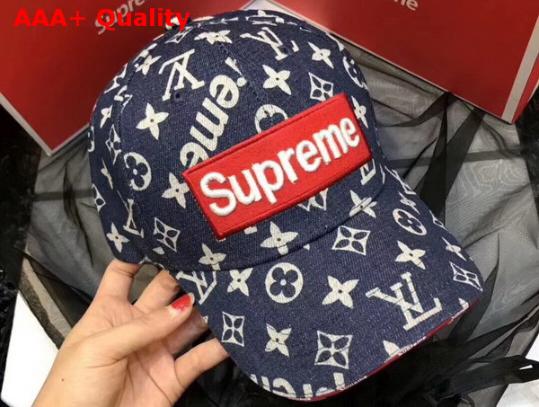 Louis Vuitton Supreme Baseball Hat Monogram Denim Replica