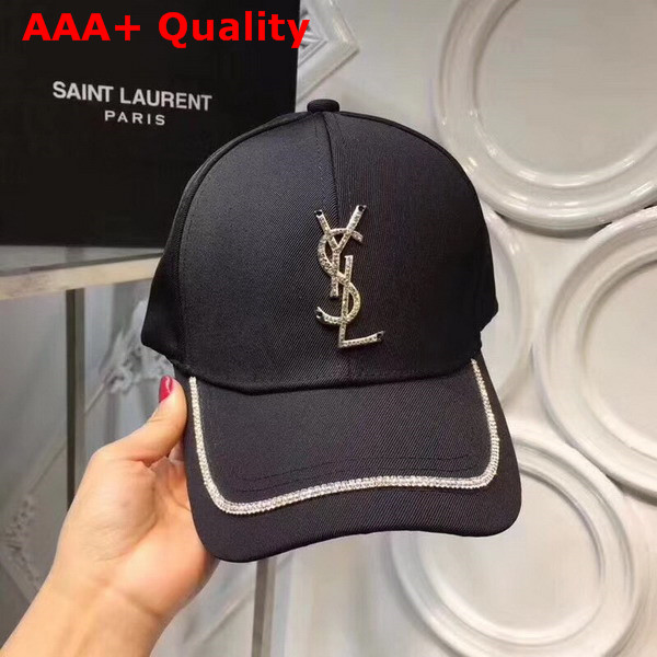 Saint Laurent Baseball Hat with YSL Metal Logo on Front Replica