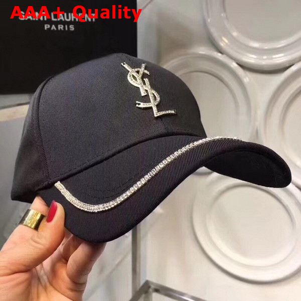 Saint Laurent Baseball Hat with YSL Metal Logo on Front Replica