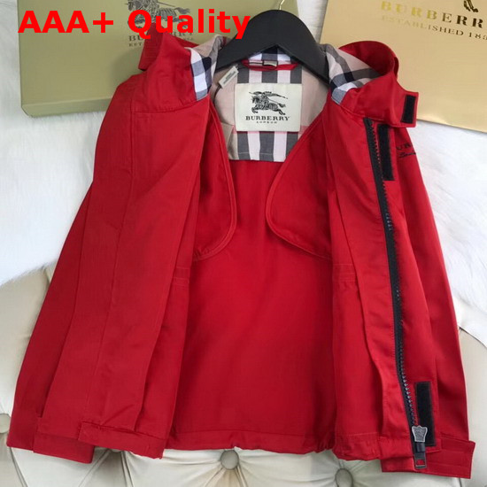 Burberry Boys Hooded Jacket in Red Replica