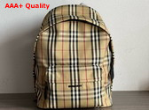 Burberry Check Backpack in Archive Beige Nylon Replica