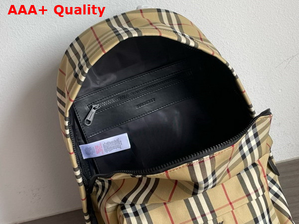 Burberry Check Backpack in Archive Beige Nylon Replica