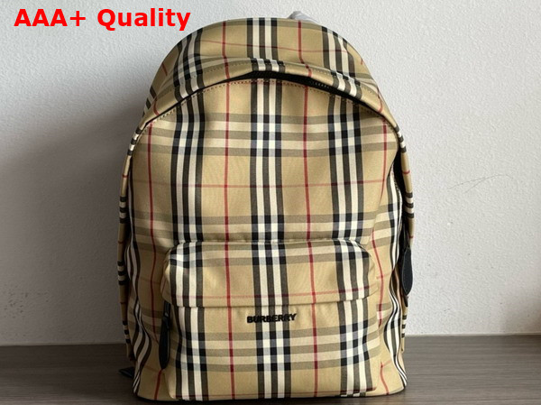 Burberry Check Backpack in Archive Beige Nylon Replica