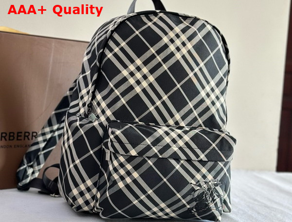 Burberry Check Backpack in Black and Calico Replica