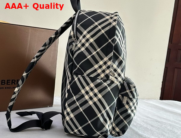 Burberry Check Backpack in Black and Calico Replica