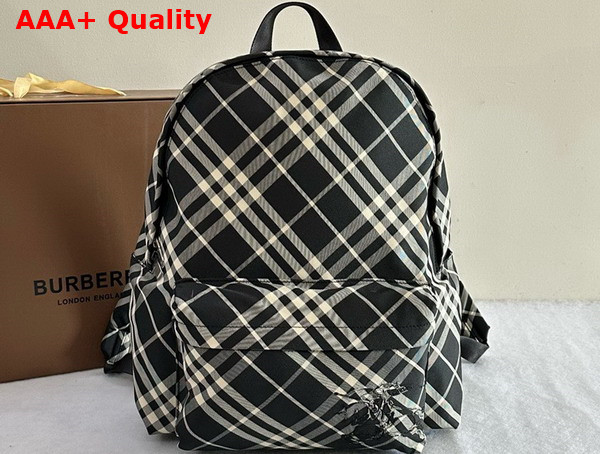 Burberry Check Backpack in Black and Calico Replica