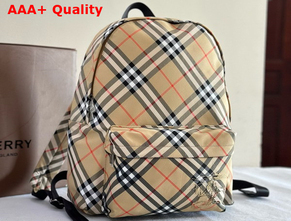 Burberry Check Backpack in Sand Replica