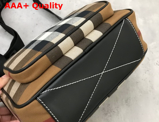 Burberry Check Canvas Crossbody Bag Dark Birch Brown Replica