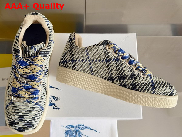 Burberry Check Knit Box Sneakers in Lichen Replica