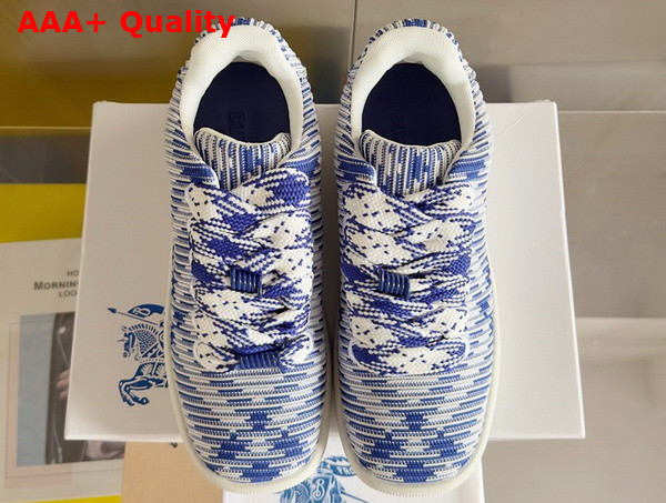 Burberry Check Knit Box Sneakers in Salt for Men Replica