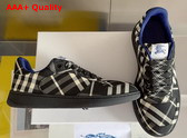 Burberry Check Terrace Sneakers in Black Cotton Blend Woven Replica