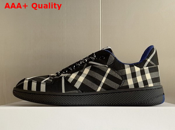 Burberry Check Terrace Sneakers in Black Cotton Blend Woven Replica