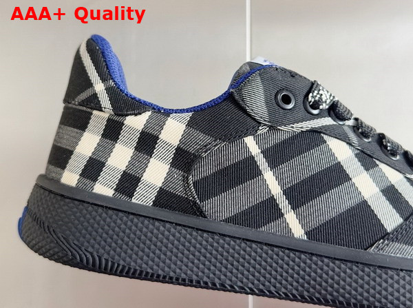 Burberry Check Terrace Sneakers in Black Cotton Blend Woven Replica