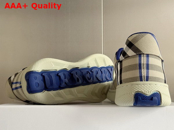 Burberry Check Terrace Sneakers in Lichen Cotton Blend Woven Replica