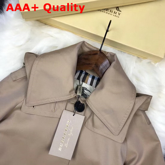 Burberry Detachable Hood Showerproof Cotton Swing Coat Honey Replica