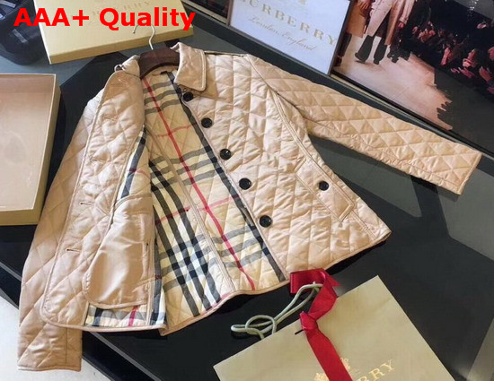 Burberry Diamond Quilted Jacket in Beige Replica