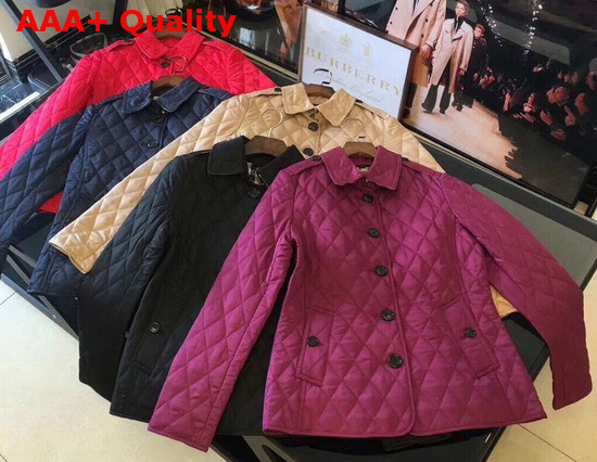 Burberry Diamond Quilted Jacket in Purple Replica