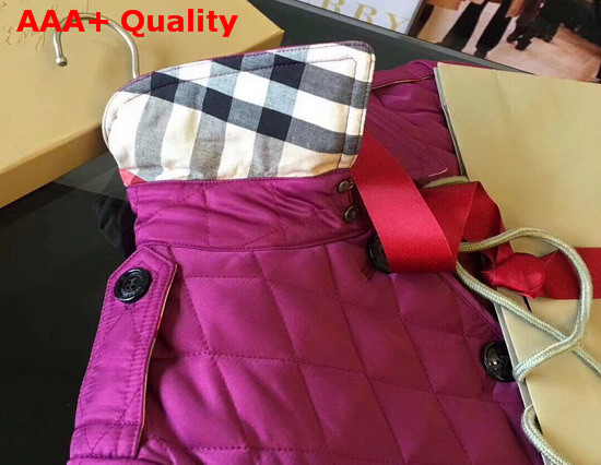 Burberry Diamond Quilted Jacket in Purple Replica