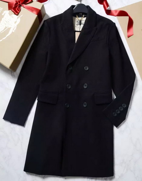 Burberry Double Breasted Tailored Cashmere Coat in Black for Sale