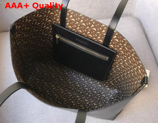 Burberry Embossed Monogram Motif Leather Tote in Black Replica